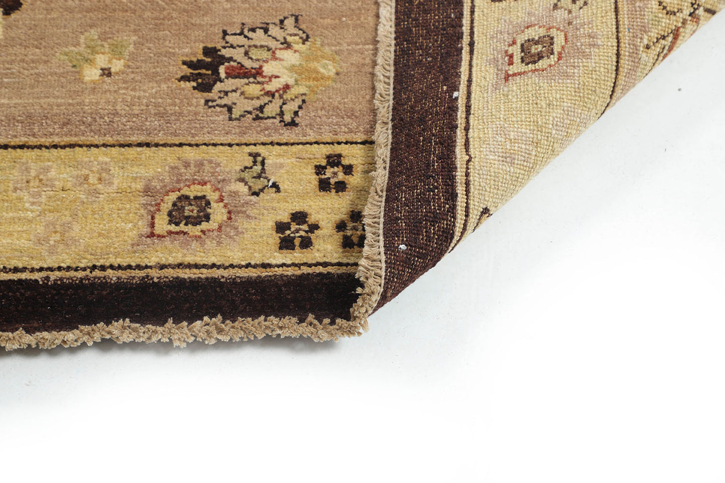 Hand-Knotted Oushak Carpet 9'.1" X 11'.10" Traditional, Brown Fine Wool Area Rug 9x12