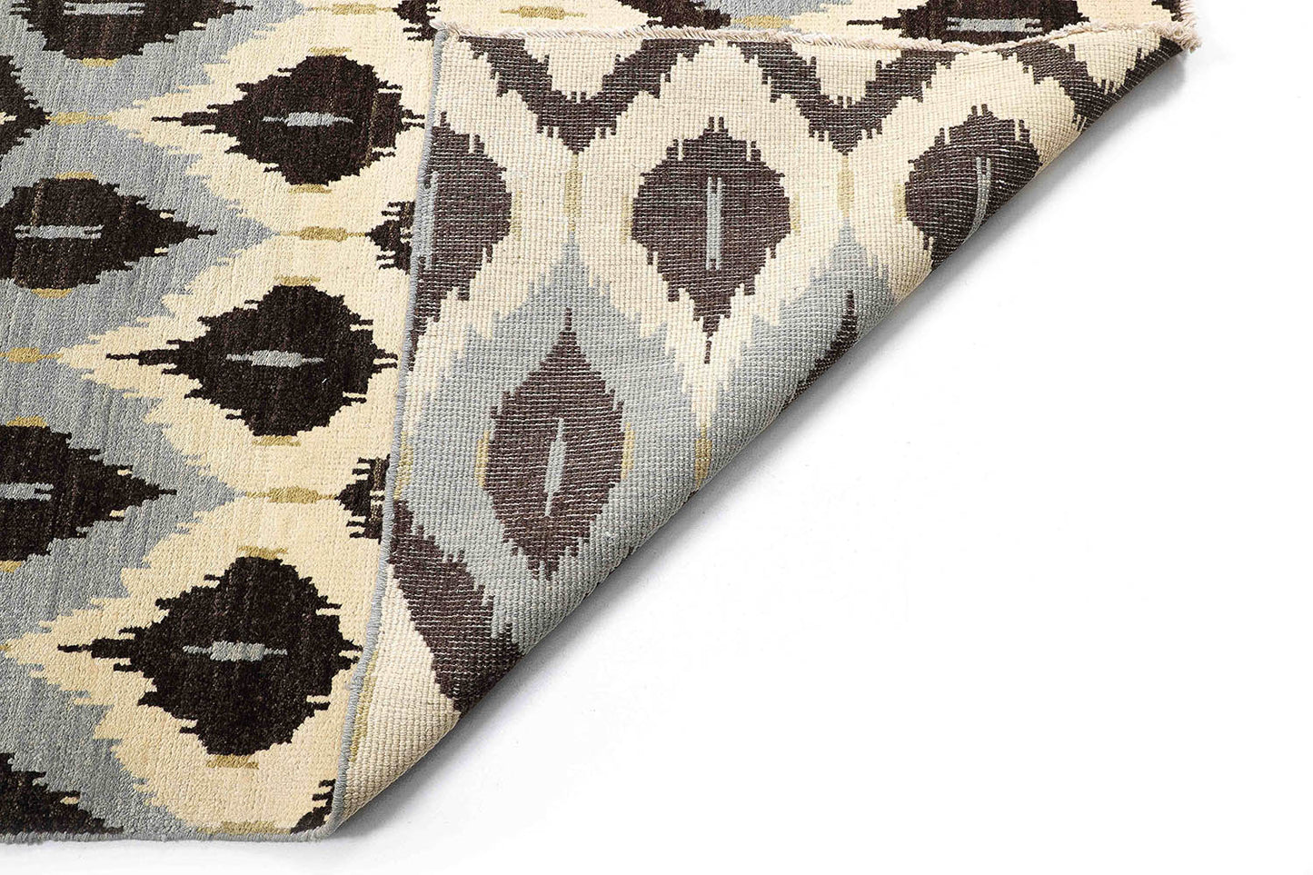 Hand-Knotted Gabbeh Carpet 8'.1" X 9'.11" , Black Fine Wool Area Rug 8x10