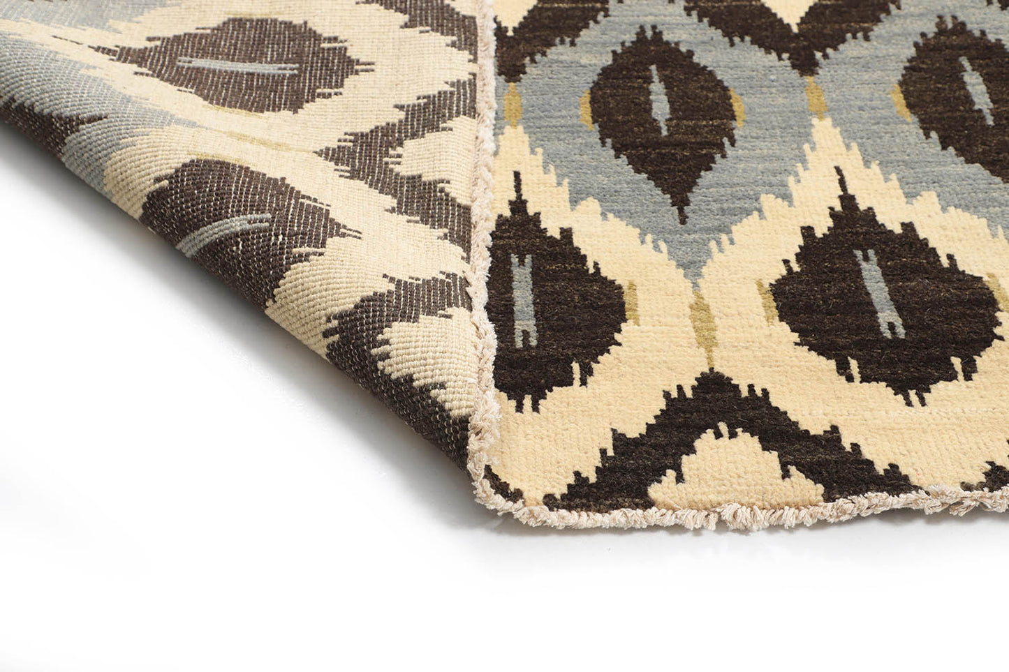 Hand-Knotted Gabbeh Carpet 8'.1" X 9'.11" , Black Fine Wool Area Rug 8x10