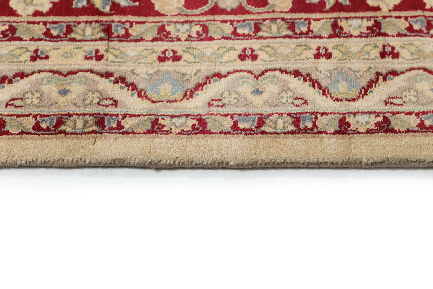 Hand-Knotted Lahore Carpet 9'.3" X 12' Oriental, Beige Fine Wool Area Rug 9x12