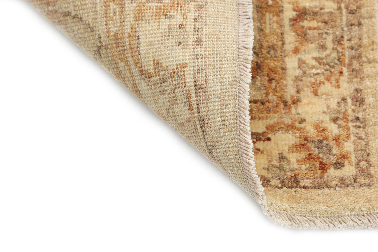 Hand-Knotted Oushak Carpet 2'.2" X 4' Traditional, Beige Fine Wool Accent Rug 2x4