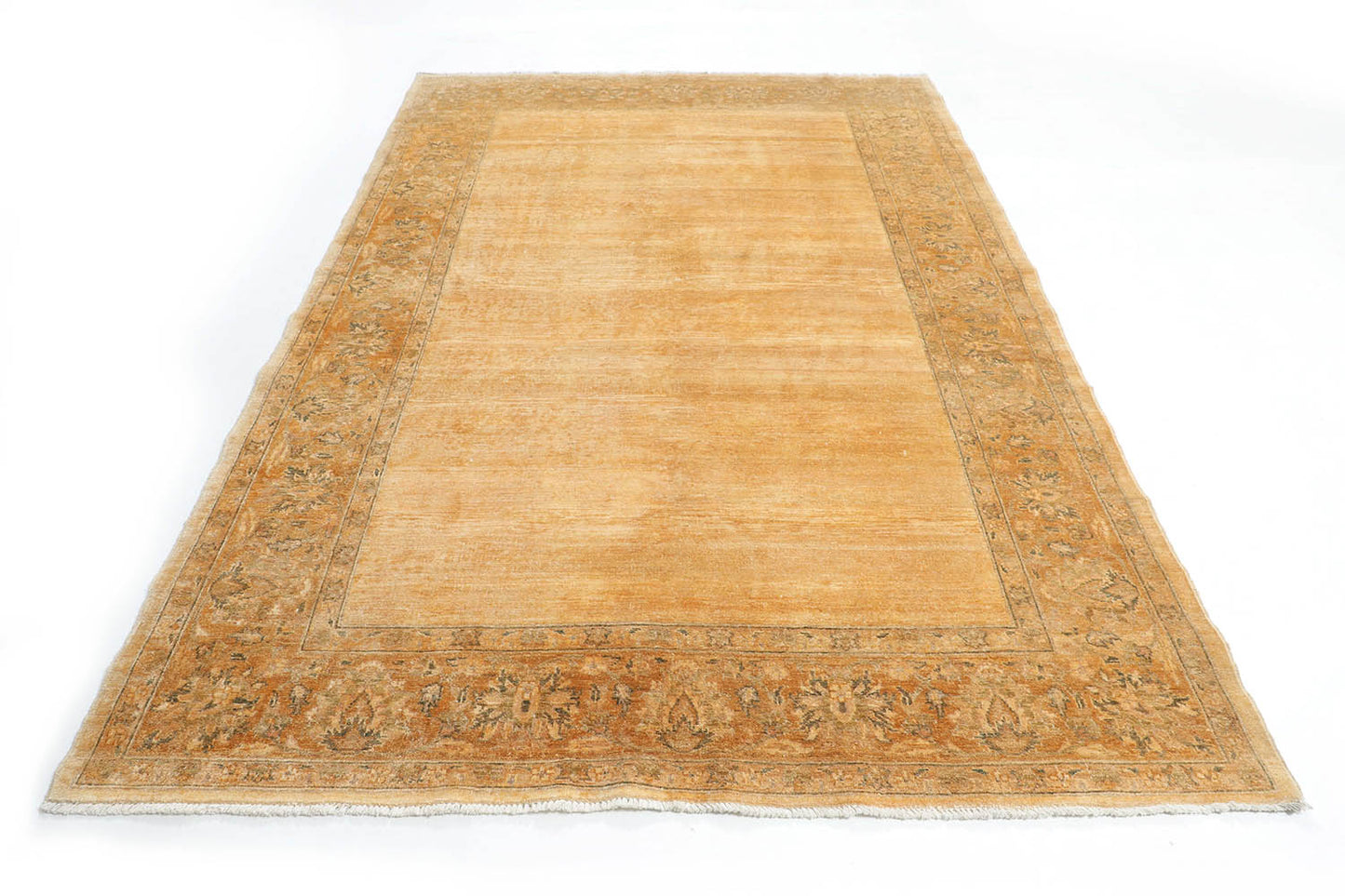 Hand-Knotted Gabbeh Carpet 6' X 9' , Beige Fine Wool Area Rug 6x9