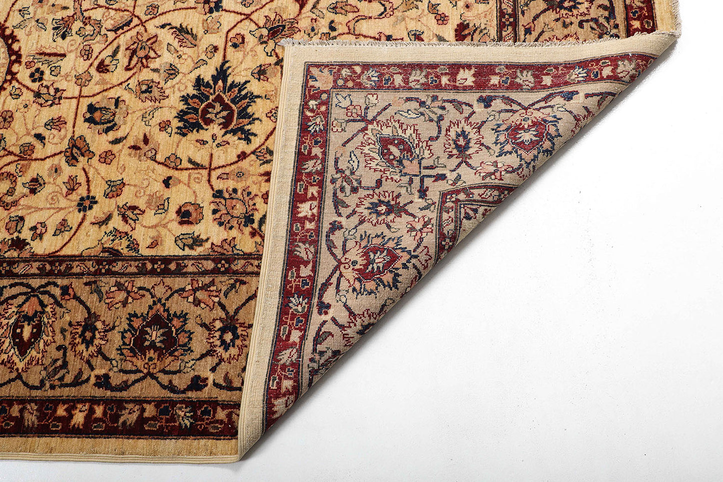 Hand-Knotted Oushak Carpet 5'.11" X 8'.10" Traditional, Ivory Fine Wool Area Rug 6x9