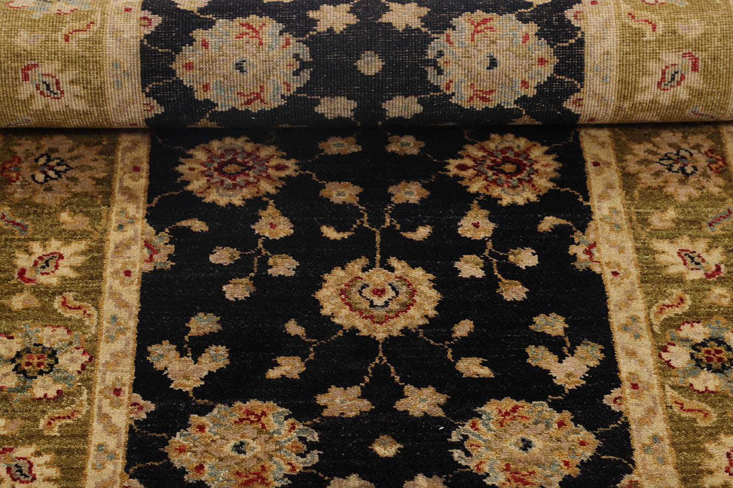 2.5x10 Hand-Knotted Ariana Carpet 2'.9" X 10'.1" Traditional, Black Fine Wool Runner Rug D40673