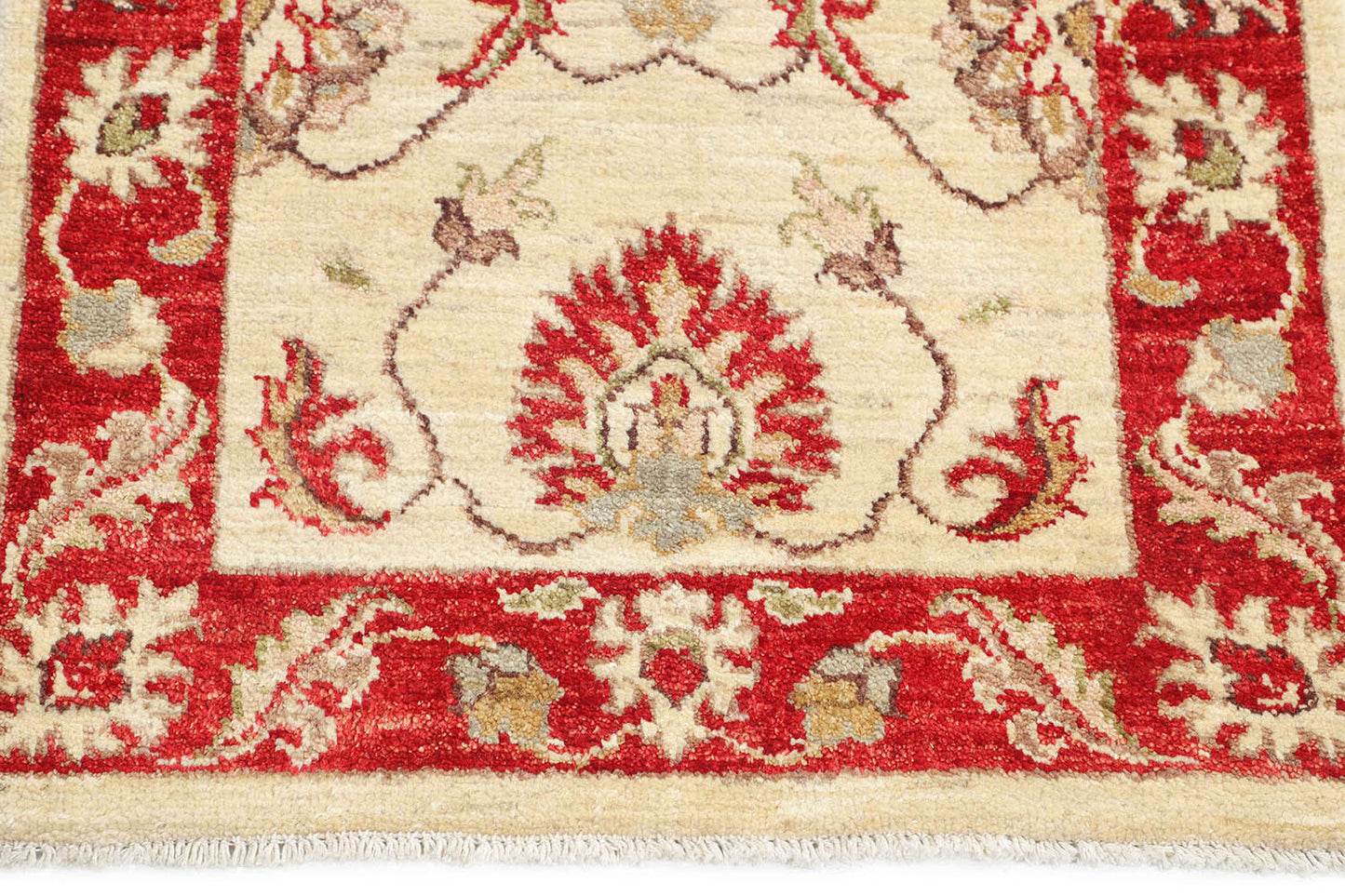 Hand-Knotted Oushak Carpet 2'.2" X 4'.1" Traditional, Ivory Fine Wool Accent Rug 2x4