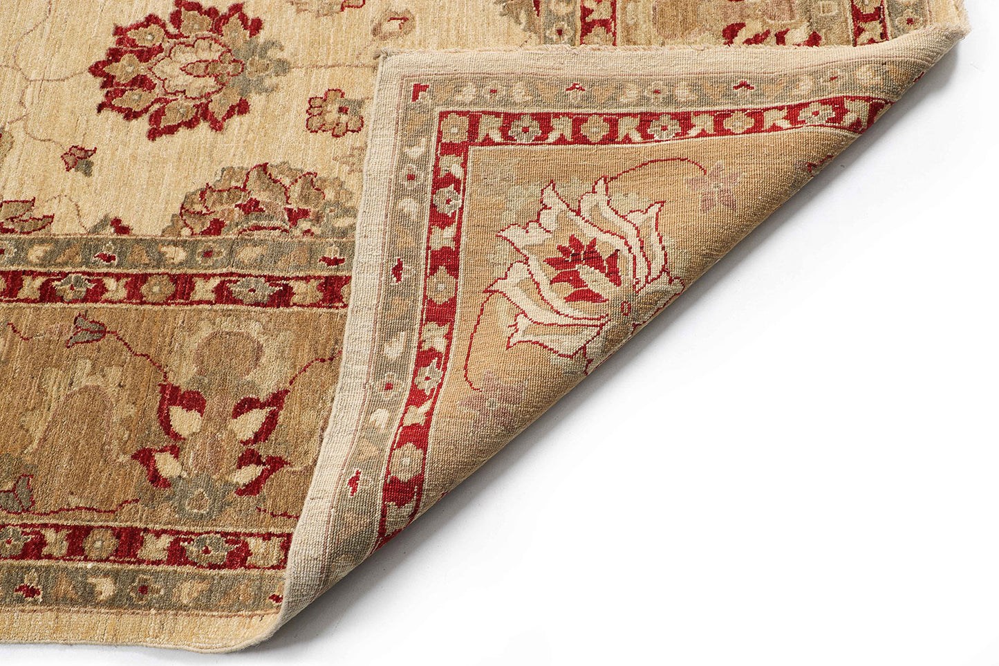Hand-Knotted Oushak Carpet 8'.10" X 12'.1" Traditional, Ivory Fine Wool Area Rug 9x12
