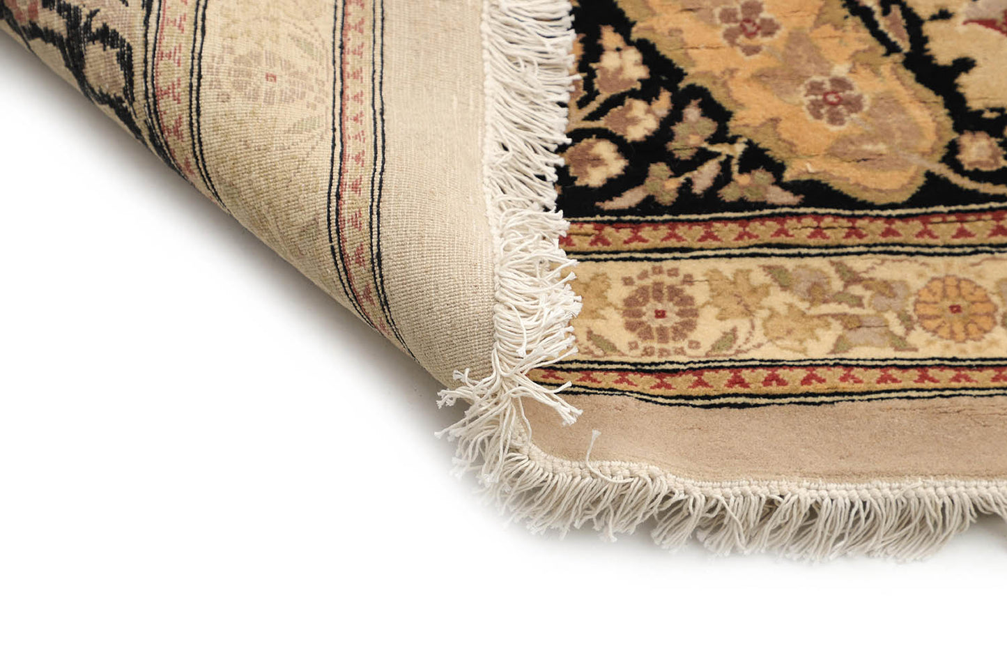 Hand-Knotted Lahore Carpet 12' X 14'.10" Oriental, Bone Fine Wool Area Rug 12x15
