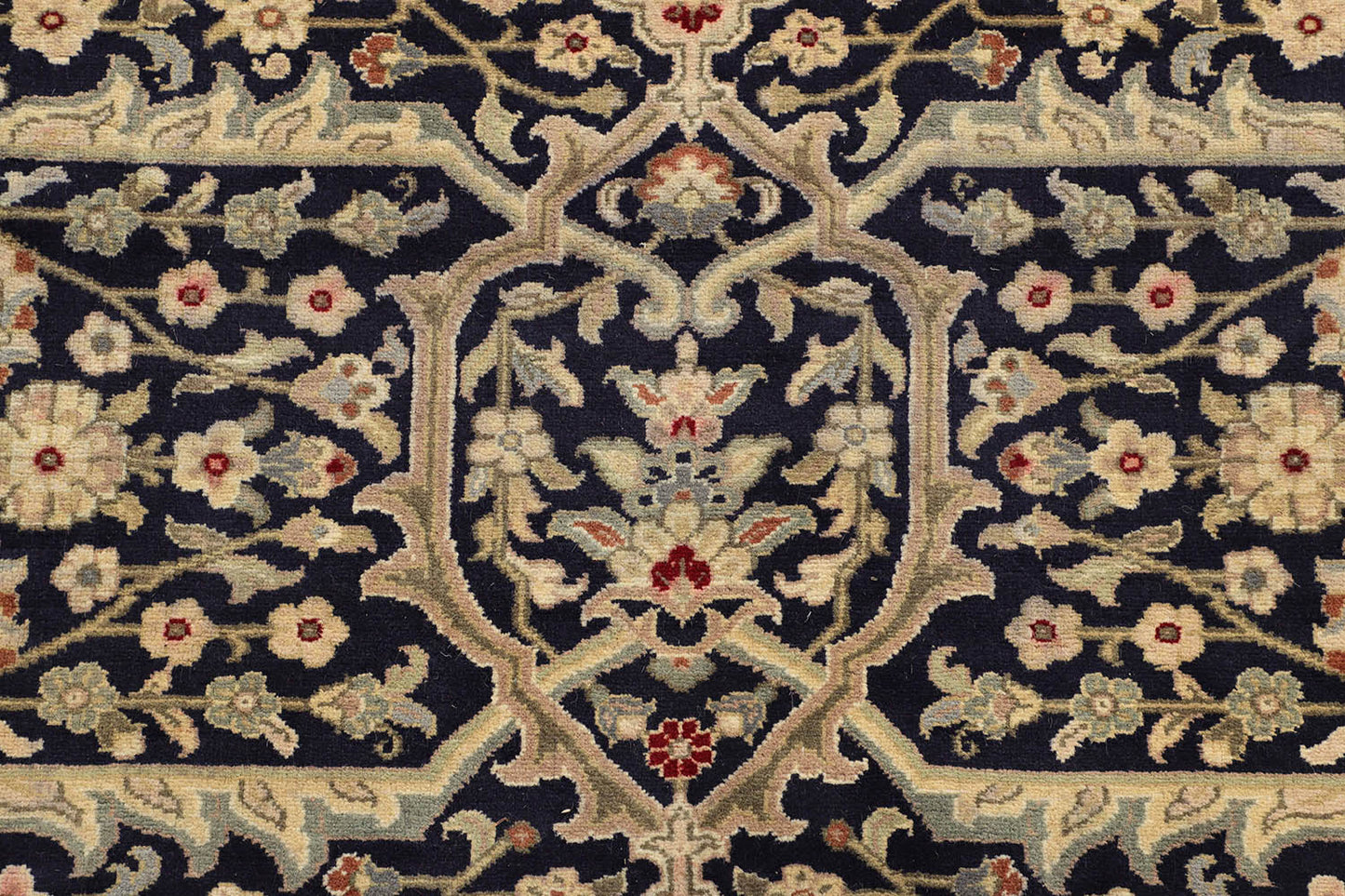 Hand-Knotted Lahore Carpet 2'.7" X 20' Oriental, Blue Fine Wool Runner Rug 2.5x20