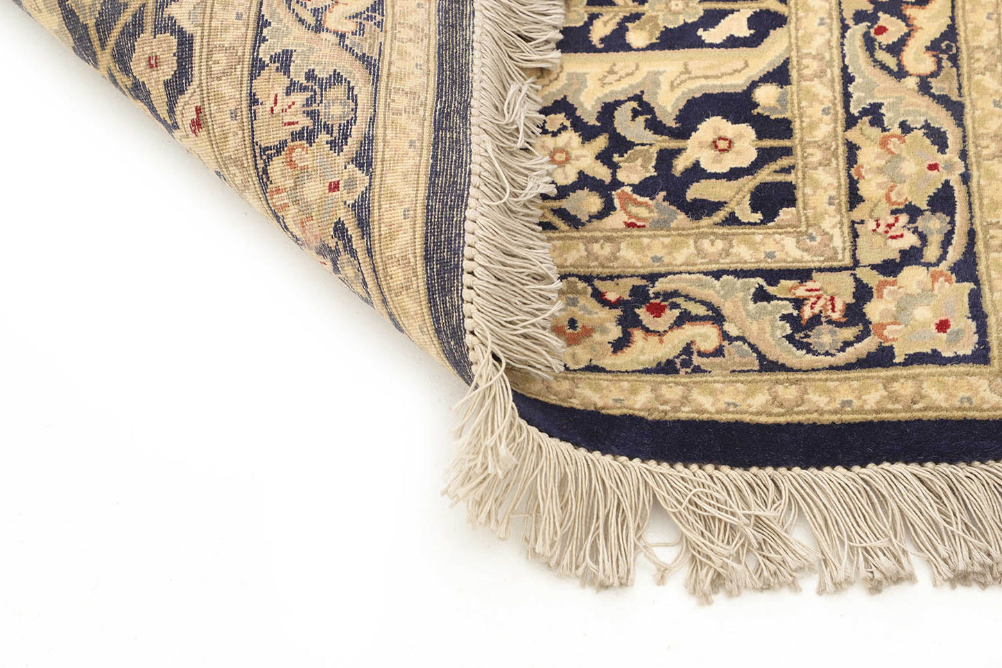 Hand-Knotted Lahore Carpet 2'.7" X 20' Oriental, Blue Fine Wool Runner Rug 2.5x20