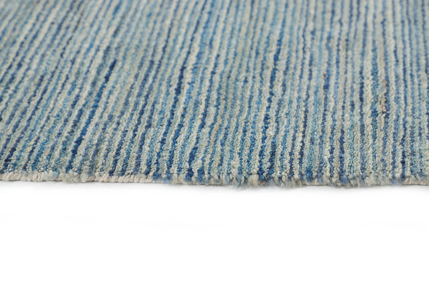 Hand-Knotted Gabbeh Carpet 8'.1" X 10'.1" , Blue Fine Wool Area Rug 8x10
