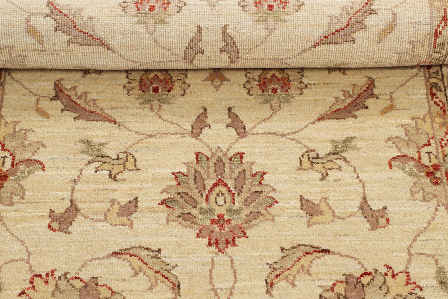 Hand-Knotted Oushak Carpet 3'.1" X 5'.2" Traditional, Beige Fine Wool Accent Rug 3x5
