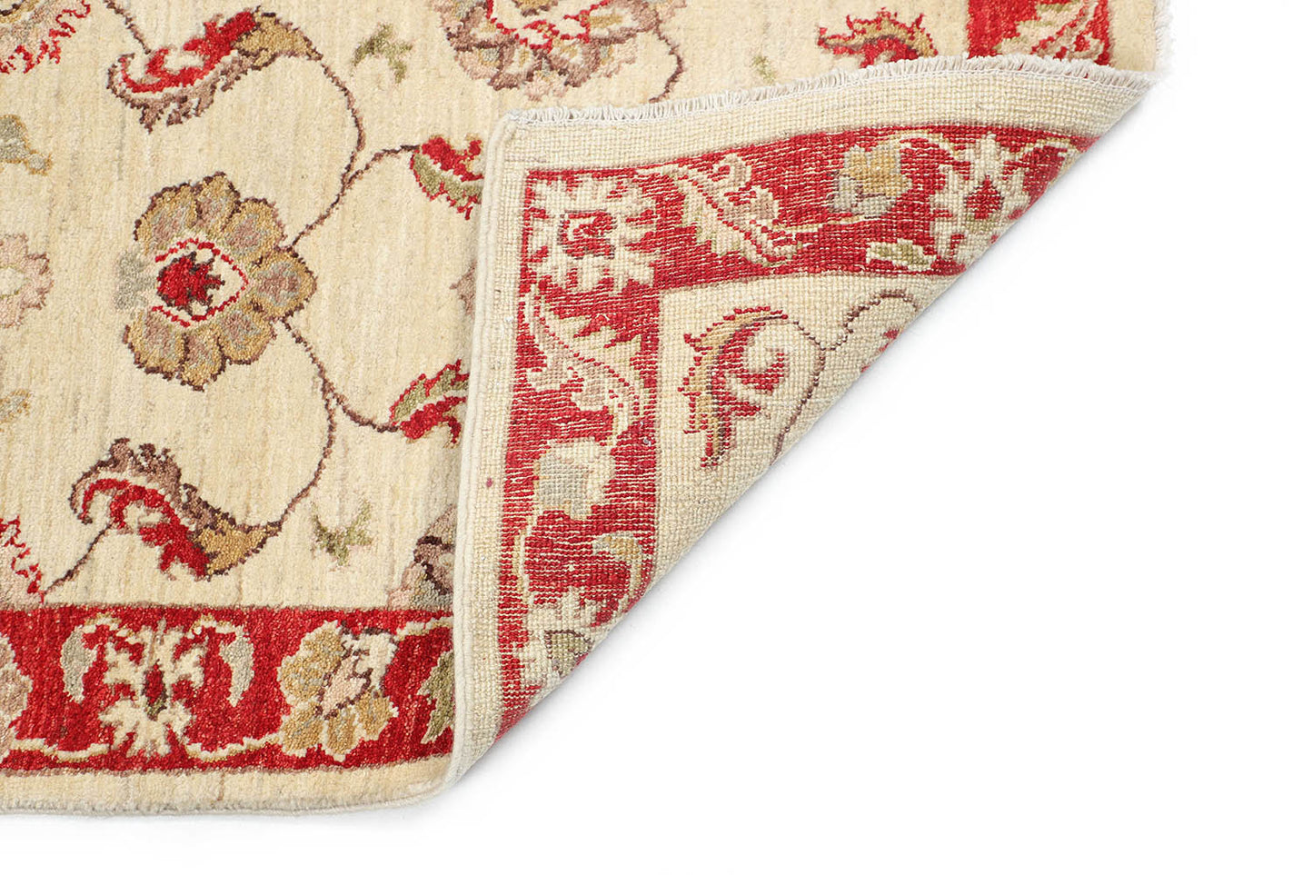 Hand-Knotted Oushak Carpet 2'.2" X 4'.1" Traditional, Ivory Fine Wool Accent Rug 2x4