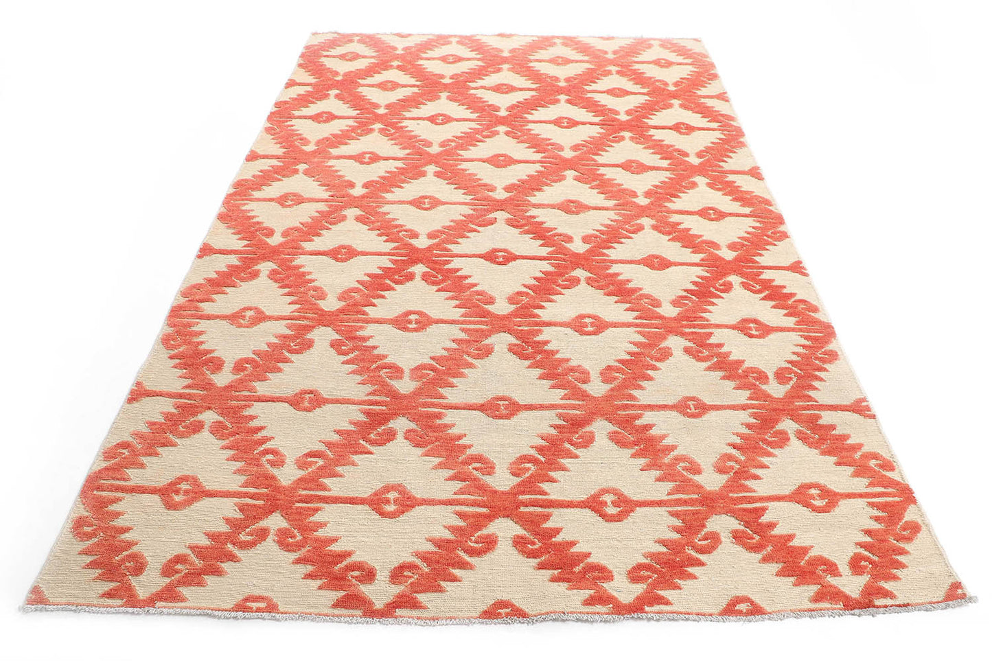 Hand-Knotted Oushak Carpet 6'.3" X 9'.9" Traditional, Beige Fine Wool Area Rug 6x9