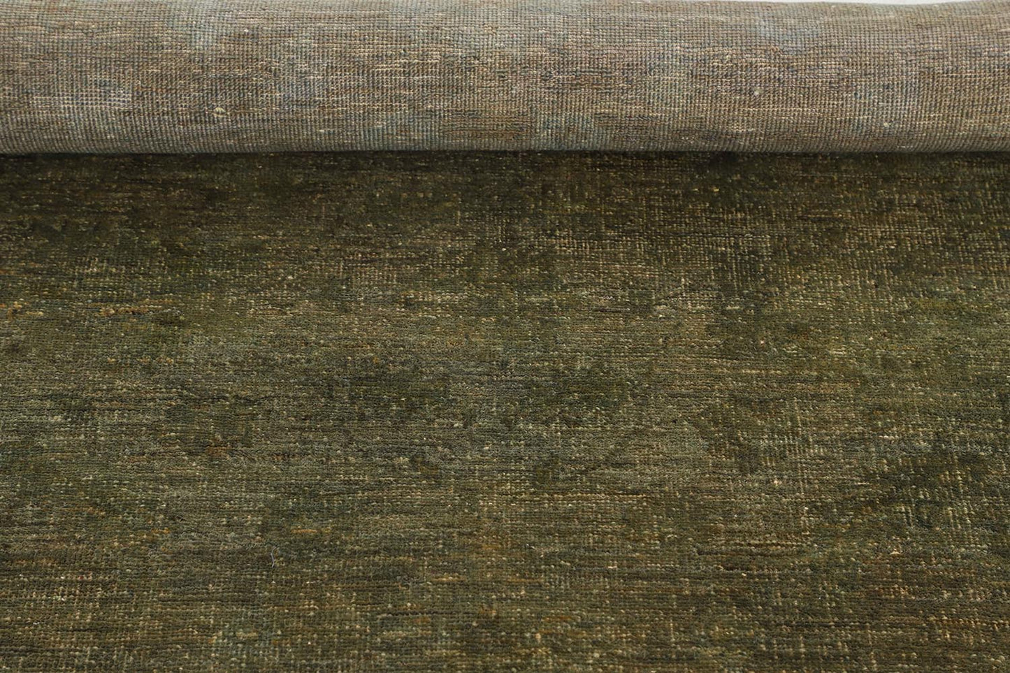 Hand-Knotted Oushak Carpet 5'.7" X 8'.1" Traditional, Green Fine Wool Area Rug 5.5x8