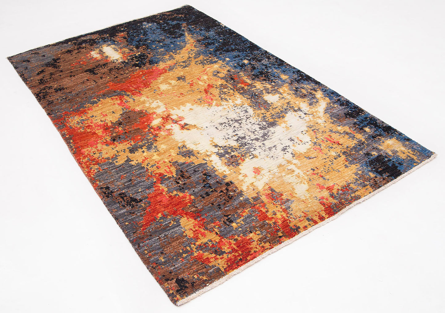 Hand-Knotted Oushak Carpet 4'.2" X 6'.2" Traditional, Brown Fine Wool Area Rug 4x6