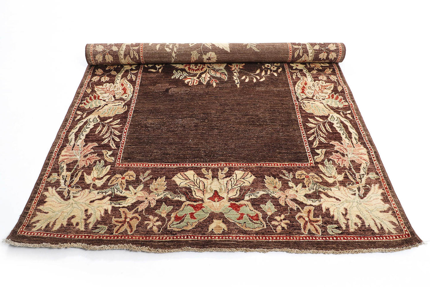 Hand-Knotted Gabbeh Carpet 5'.5" X 8'.6" Tribal, Brown Fine Wool Area Rug 5.5x8 D2641