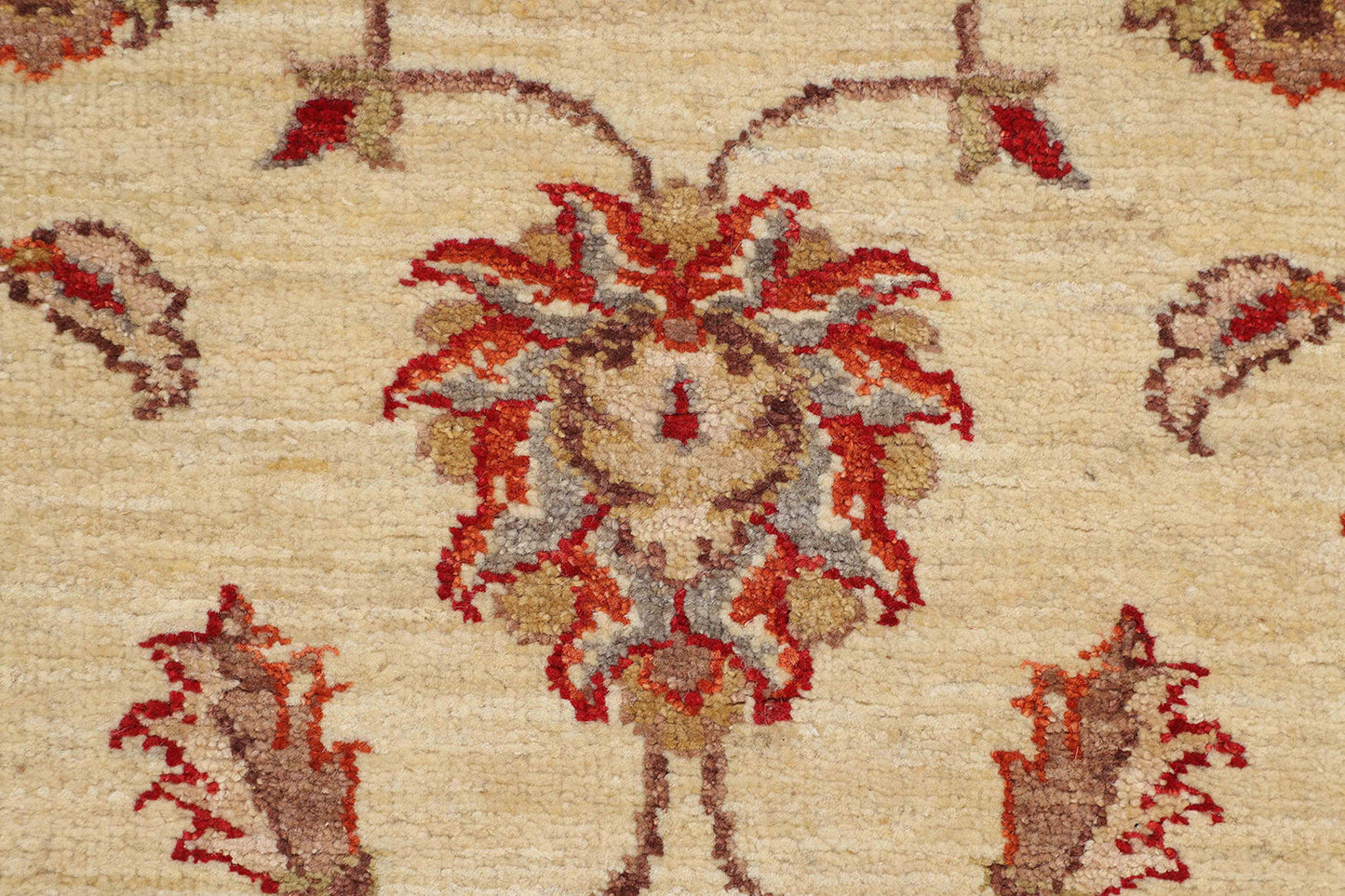 Hand-Knotted Oushak Carpet 3'.4" X 6'.6" Traditional, Ivory Fine Wool Area Rug 3x6
