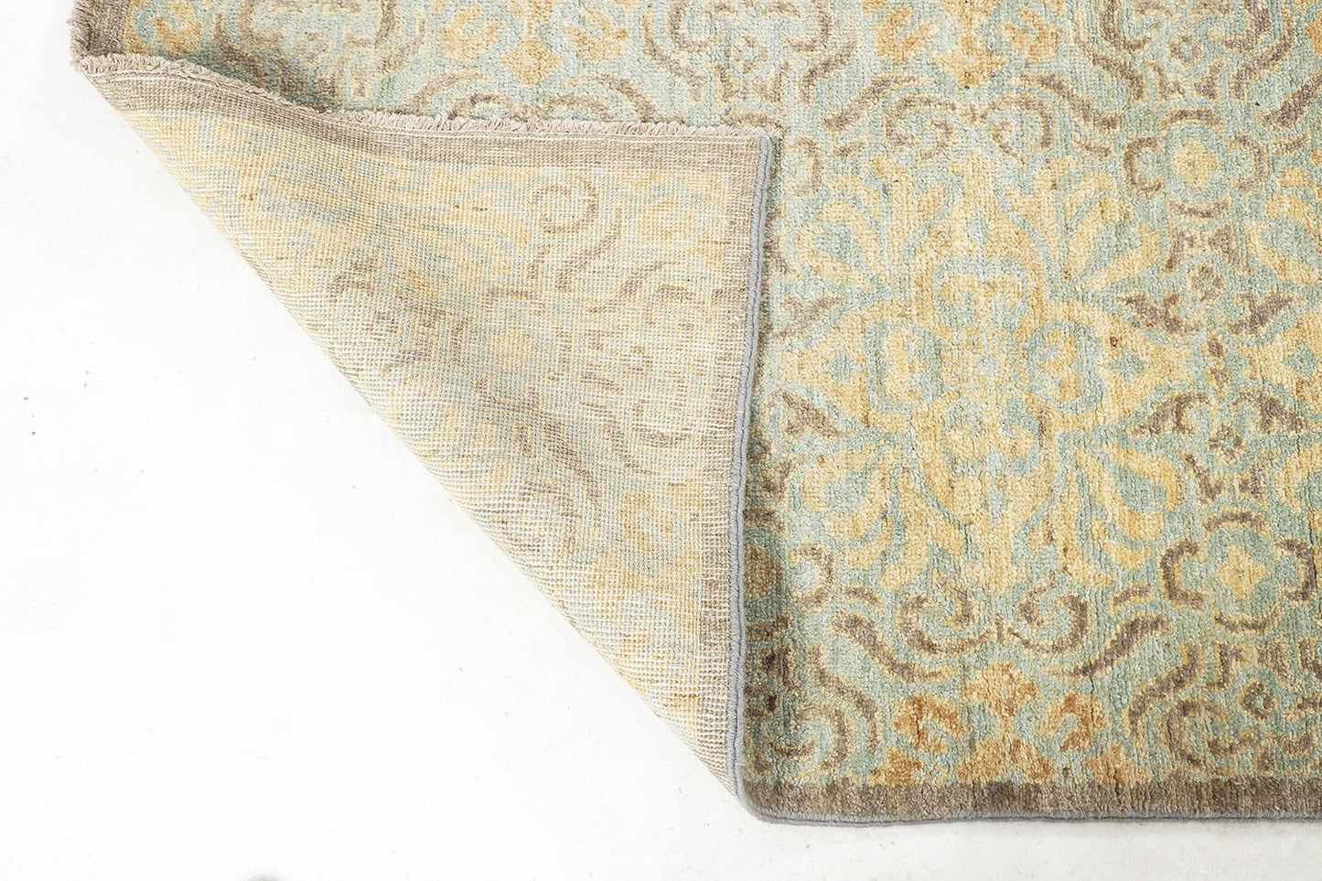 Hand-Knotted Gabbeh Carpet 7'.9" X 9'.6" , L/Blue Fine Wool Area Rug 8x10