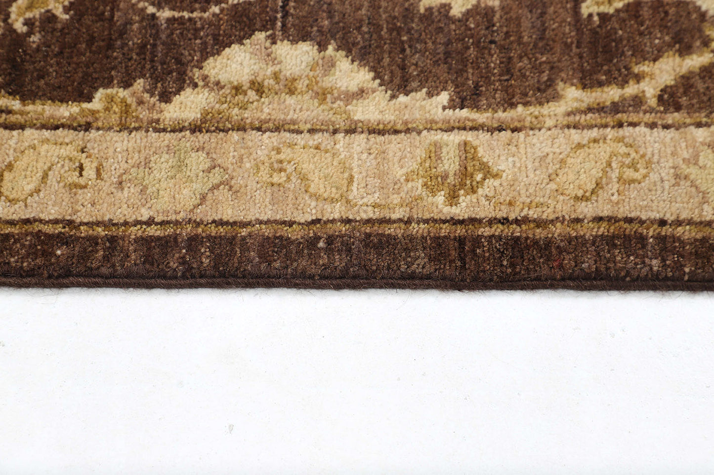 Hand-Knotted Oushak Carpet 3'.2" X 5'.4" Traditional, Brown Fine Wool Accent Rug 3x5