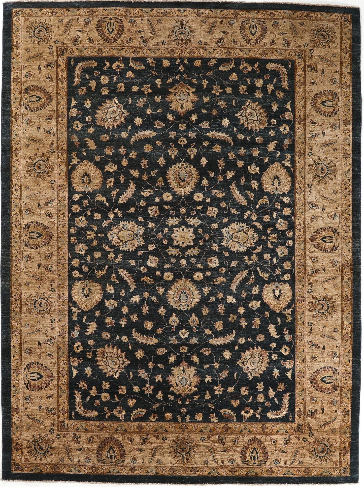 Hand-Knotted Oushak Carpet 8'.11" X 11'.10" Traditional, N/Blue Fine Wool Area Rug 9x12