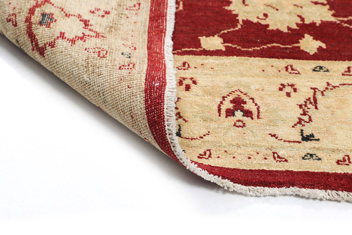 Hand-Knotted Oushak Carpet 4'.1" X 6' Traditional, Red Fine Wool Area Rug 4x6
