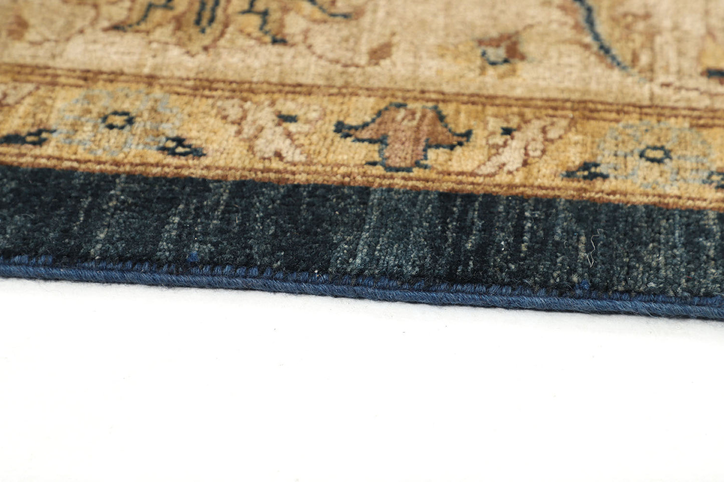 Hand-Knotted Oushak Carpet 8'.11" X 11'.10" Traditional, N/Blue Fine Wool Area Rug 9x12