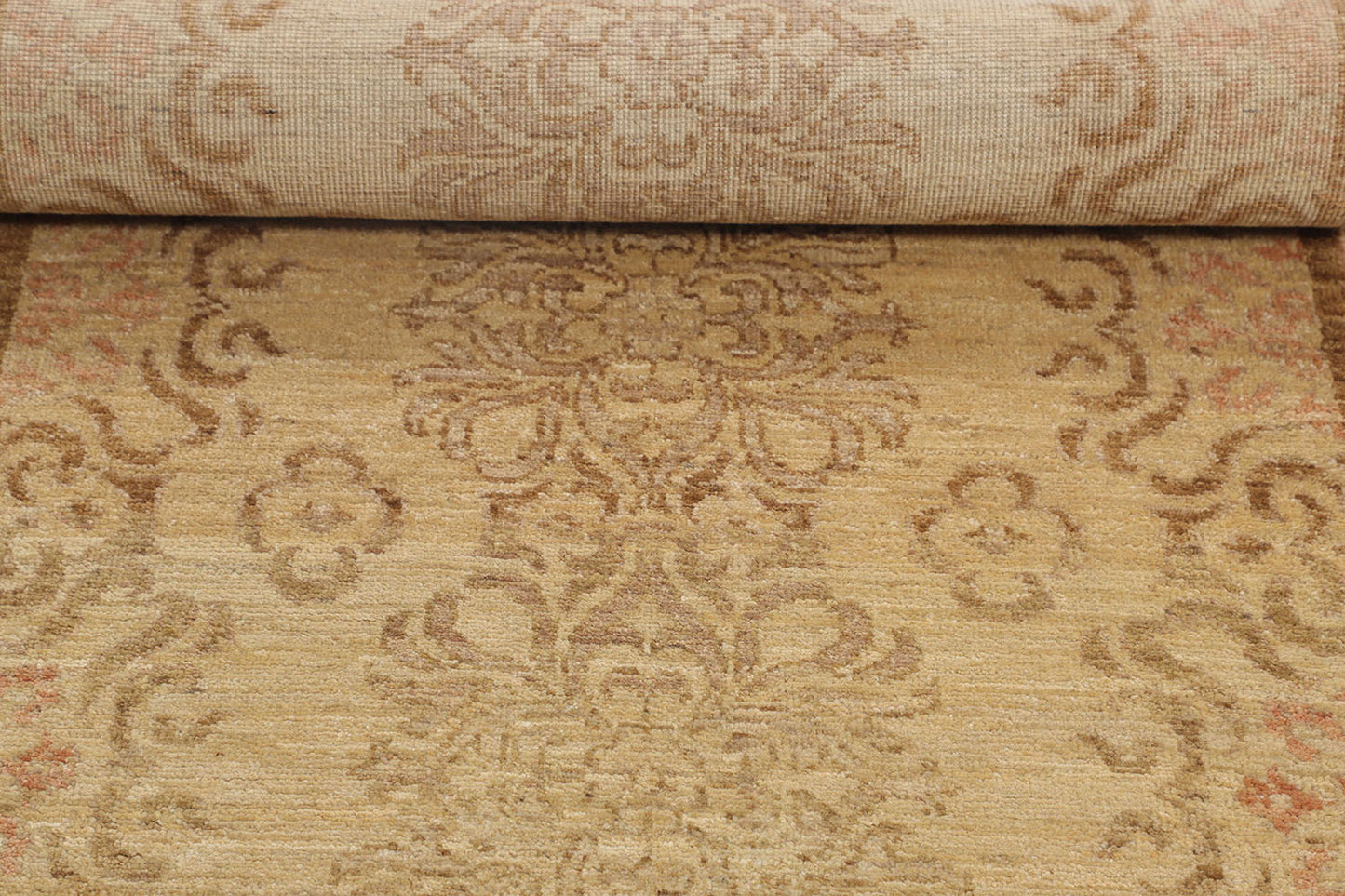 Hand-Knotted Oushak Carpet 2'.7" X 10'.1" Traditional, Camel Fine Wool Runner Rug 2.5x10