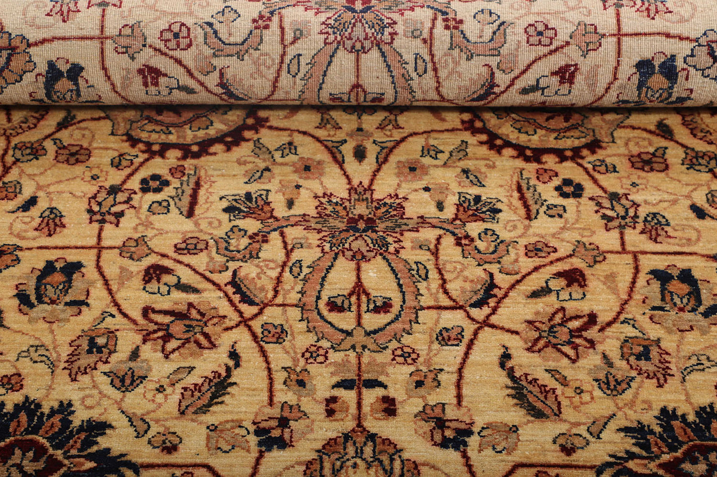 Hand-Knotted Oushak Carpet 5'.11" X 8'.10" Traditional, Ivory Fine Wool Area Rug 6x9