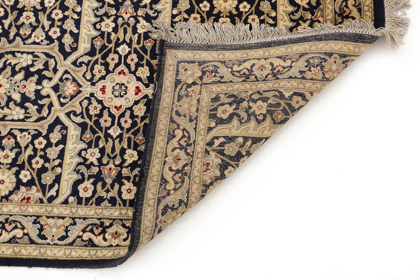 Hand-Knotted Lahore Carpet 2'.7" X 20' Oriental, Blue Fine Wool Runner Rug 2.5x20