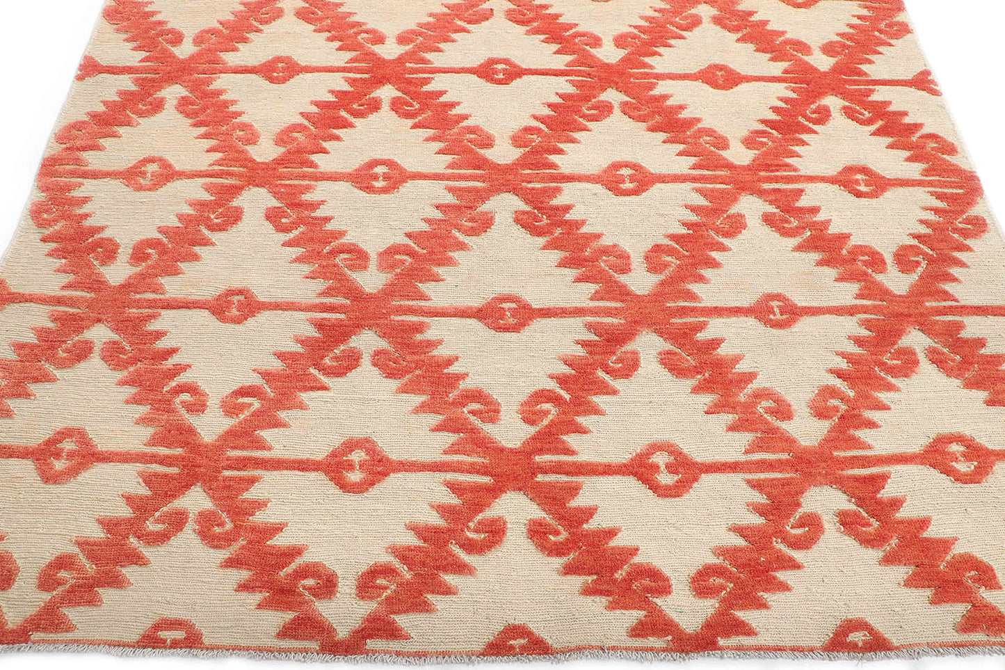 Hand-Knotted Oushak Carpet 6'.3" X 9'.9" Traditional, Beige Fine Wool Area Rug 6x9