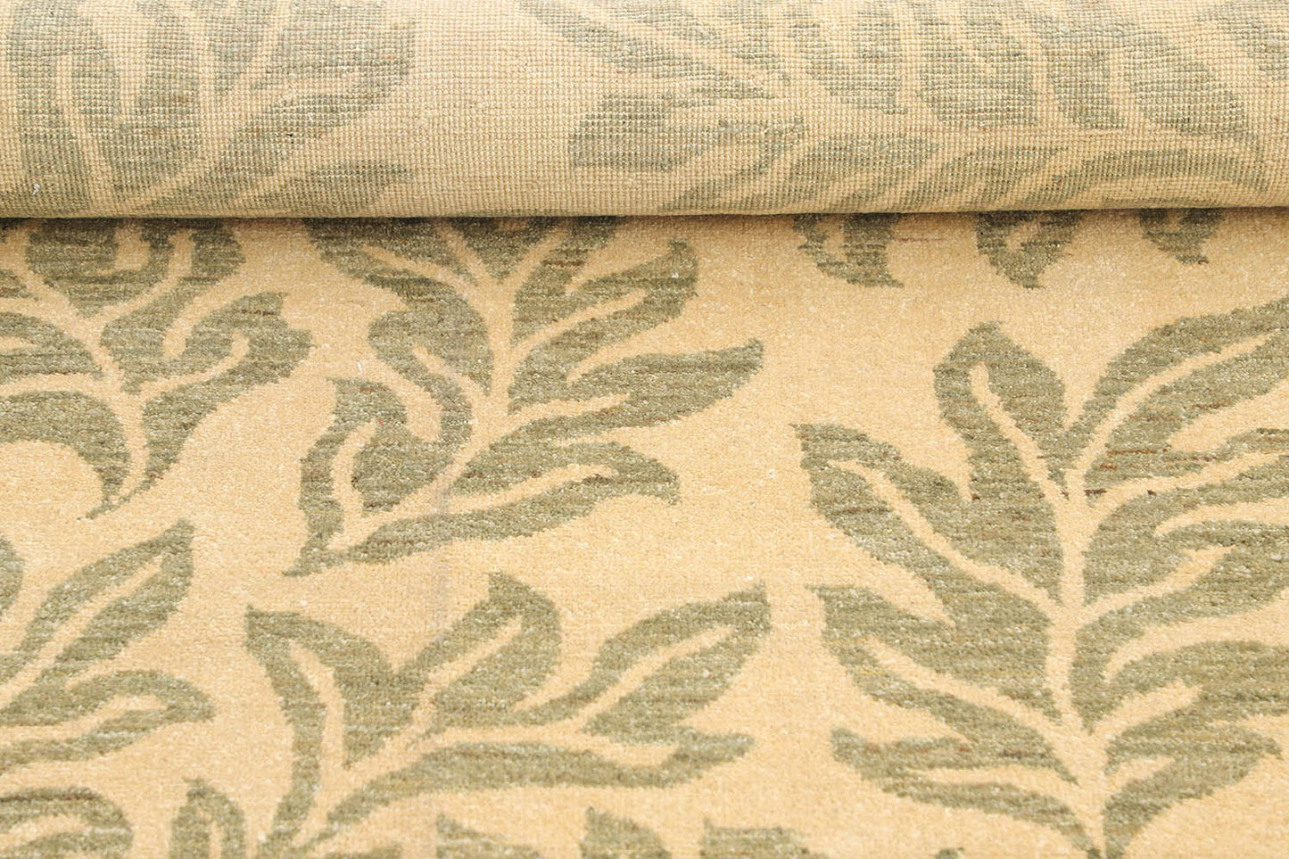 Hand-Knotted Oushak Carpet 8' X 8'.3" Traditional, Beige Fine Wool Square Rug 8x8