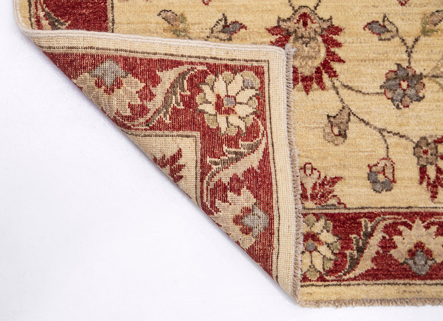 Hand-Knotted Oushak Carpet 3' X 5'.3" Traditional, Ivory Fine Wool Accent Rug 3x5