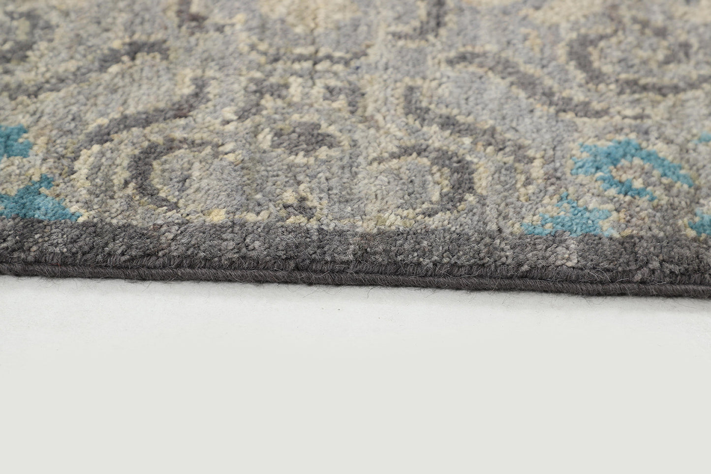 Hand-Knotted Oushak Carpet 7'.8" X 9'.9" Traditional, Grey Fine Wool Area Rug 8x10