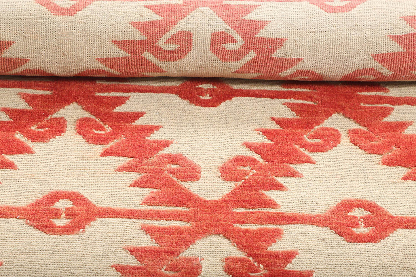 Hand-Knotted Oushak Carpet 6'.3" X 9'.9" Traditional, Beige Fine Wool Area Rug 6x9