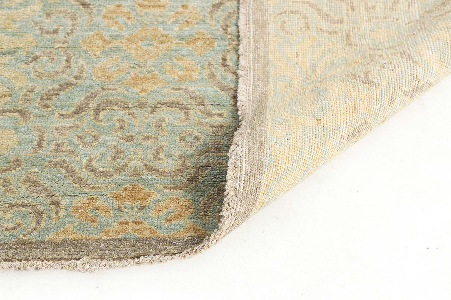 Hand-Knotted Gabbeh Carpet 7'.9" X 9'.6" , L/Blue Fine Wool Area Rug 8x10