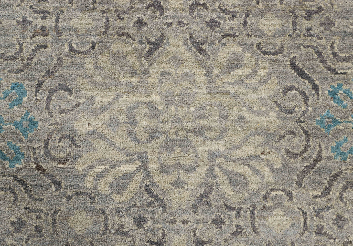 Hand-Knotted Oushak Carpet 7'.8" X 9'.9" Traditional, Grey Fine Wool Area Rug 8x10
