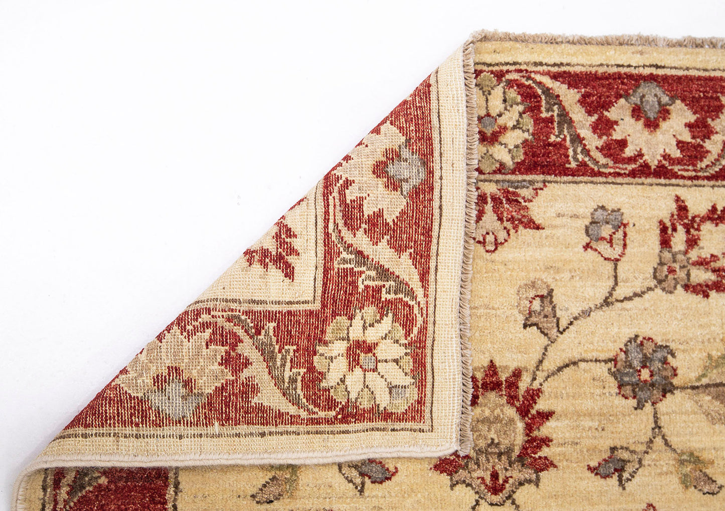 Hand-Knotted Oushak Carpet 3' X 5'.3" Traditional, Ivory Fine Wool Accent Rug 3x5
