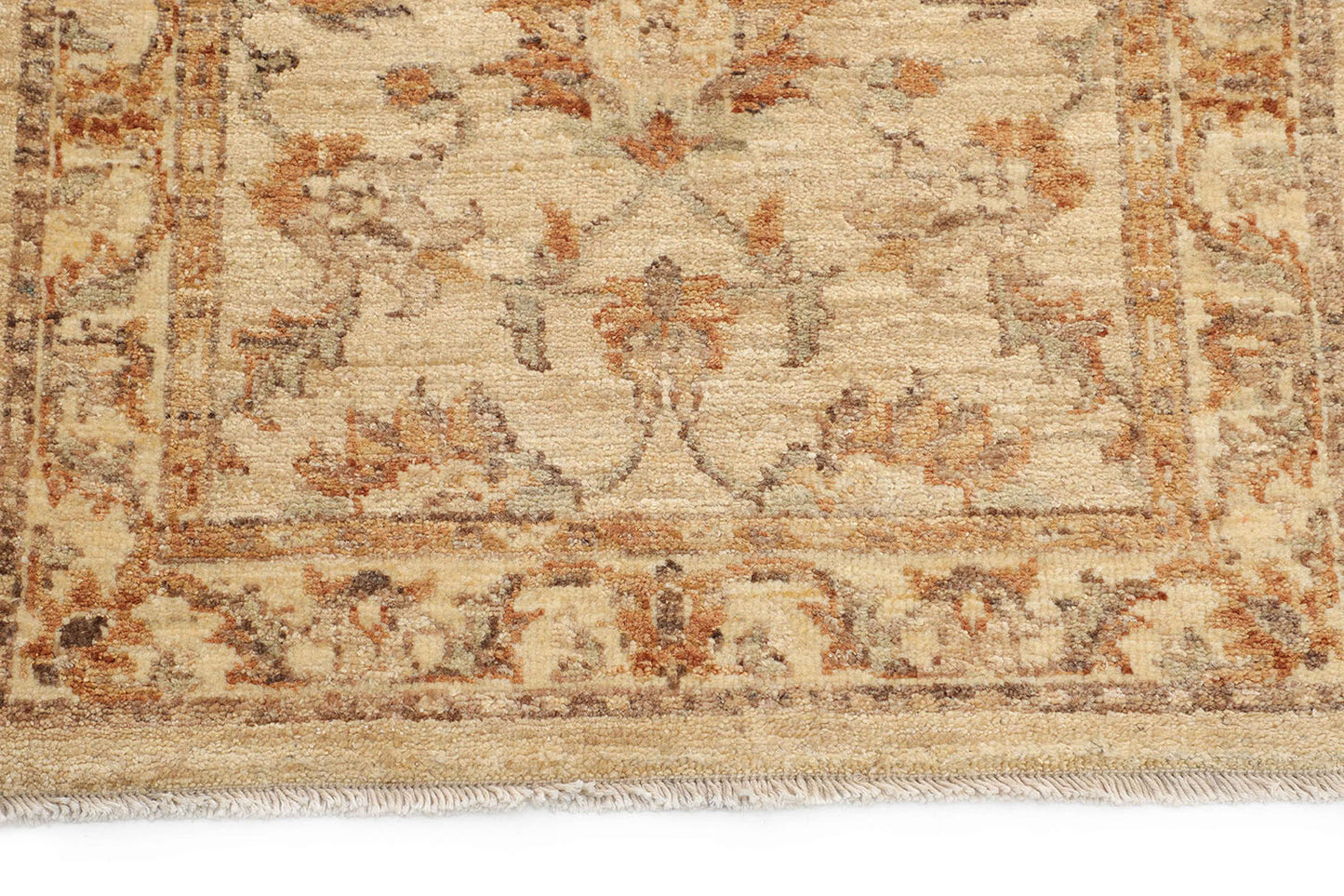Hand-Knotted Oushak Carpet 2'.2" X 4' Traditional, Beige Fine Wool Accent Rug 2x4