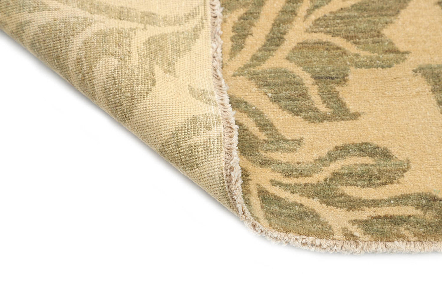 Hand-Knotted Oushak Carpet 8' X 8'.3" Traditional, Beige Fine Wool Square Rug 8x8