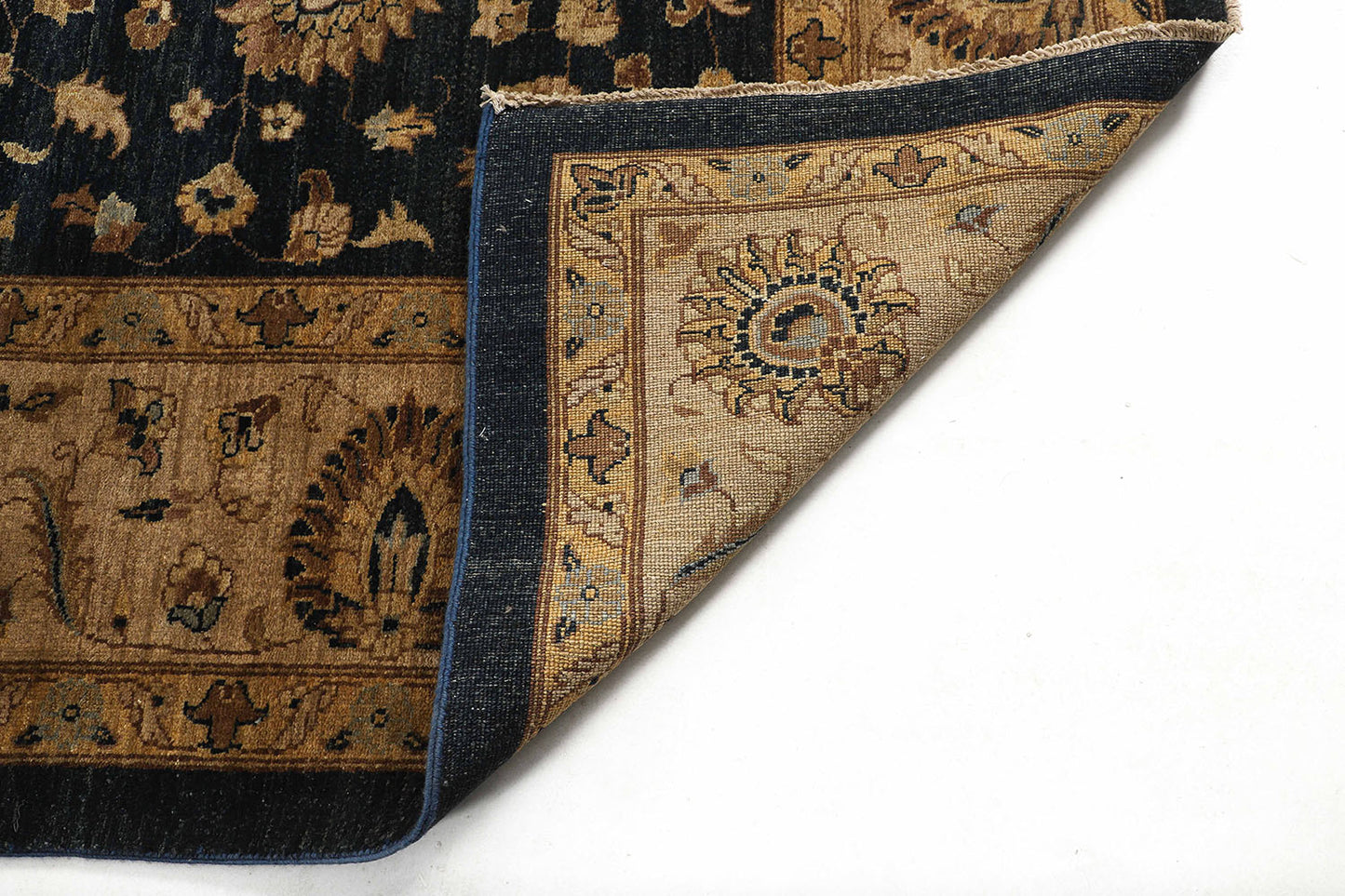 Hand-Knotted Oushak Carpet 8'.11" X 11'.10" Traditional, N/Blue Fine Wool Area Rug 9x12