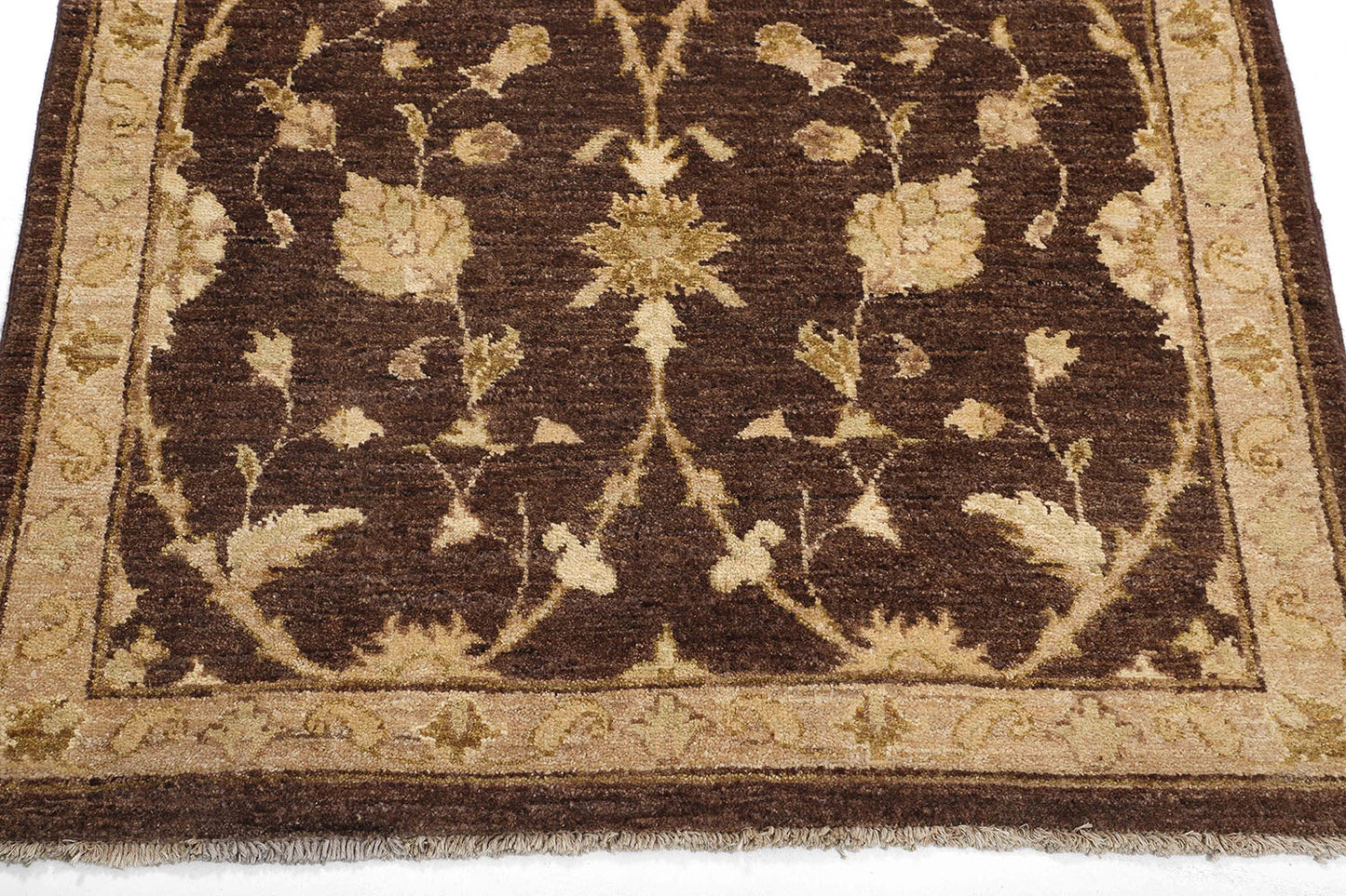 Hand-Knotted Oushak Carpet 3'.2" X 5'.4" Traditional, Brown Fine Wool Accent Rug 3x5