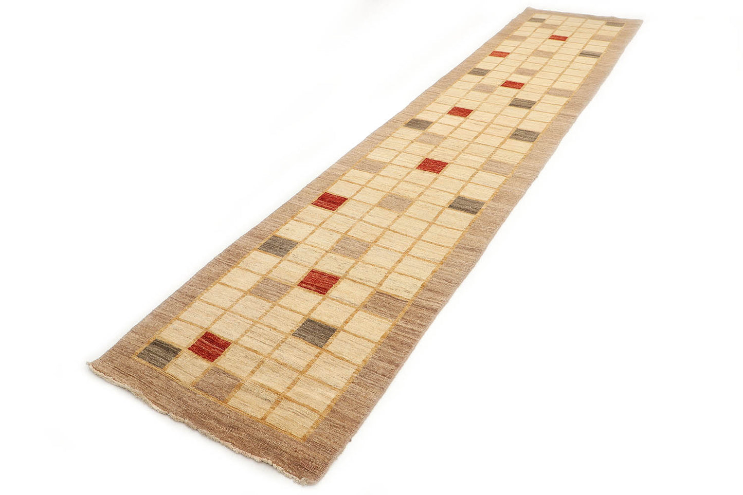 Hand-Knotted Gabbeh Carpet 2'.8" X 12'.9" Tribal, Ivory Fine Wool Runner Rug 2.5x14 D18557