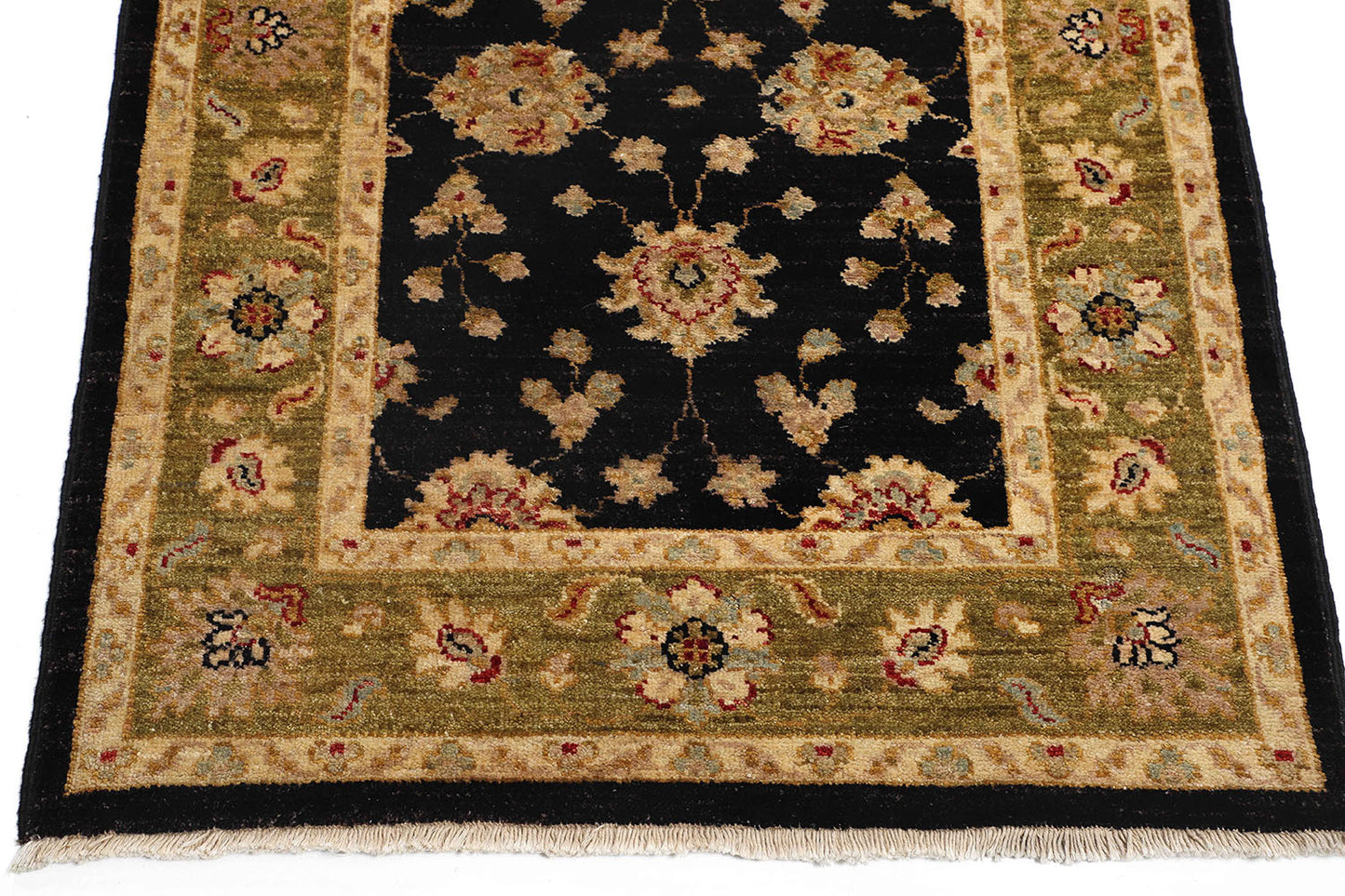 2.5x10 Hand-Knotted Ariana Carpet 2'.9" X 10'.1" Traditional, Black Fine Wool Runner Rug D40673