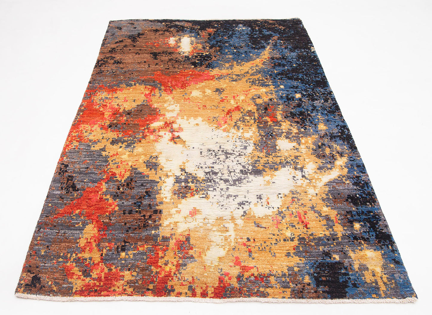 Hand-Knotted Oushak Carpet 4'.2" X 6'.2" Traditional, Brown Fine Wool Area Rug 4x6