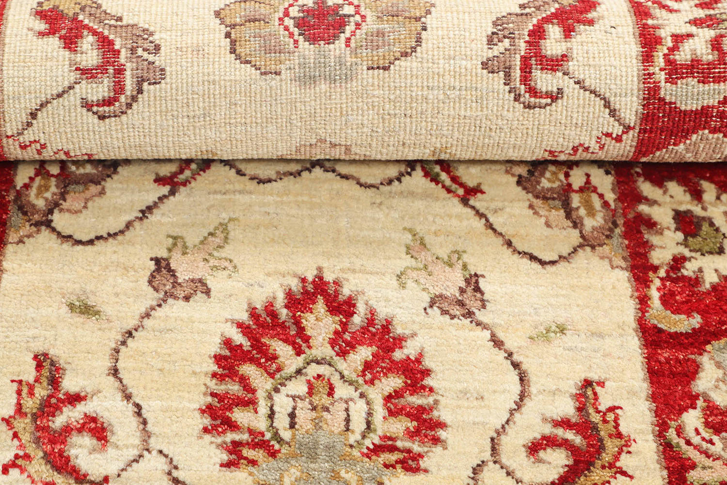 Hand-Knotted Oushak Carpet 2'.2" X 4'.1" Traditional, Ivory Fine Wool Accent Rug 2x4