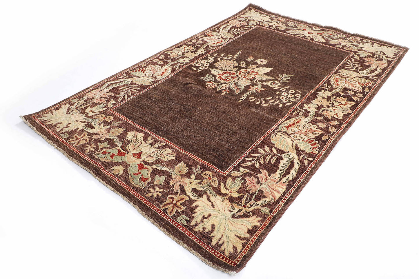 Hand-Knotted Gabbeh Carpet 5'.5" X 8'.6" Tribal, Brown Fine Wool Area Rug 5.5x8 D2641