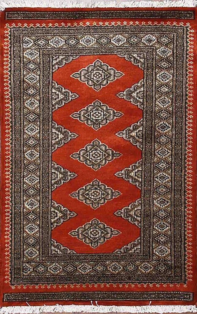 Traditional Hand-Knotted Modern Bokhara Area Rugs Red/Black Persian Ru –  Meharcarpet