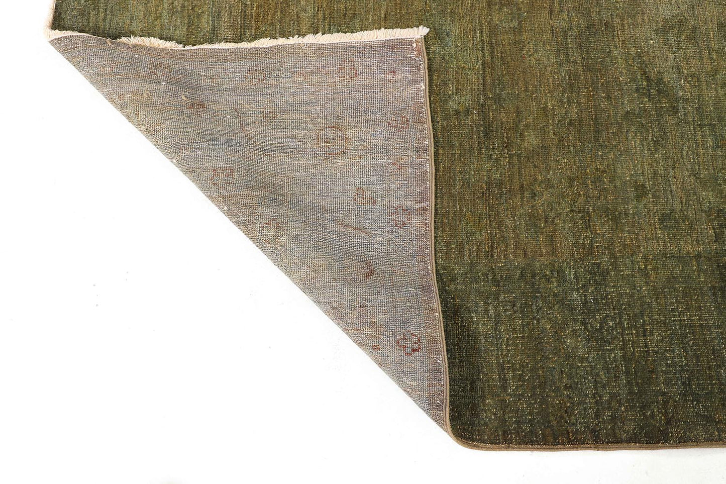 Hand-Knotted Oushak Carpet 5'.7" X 8'.1" Traditional, Green Fine Wool Area Rug 5.5x8