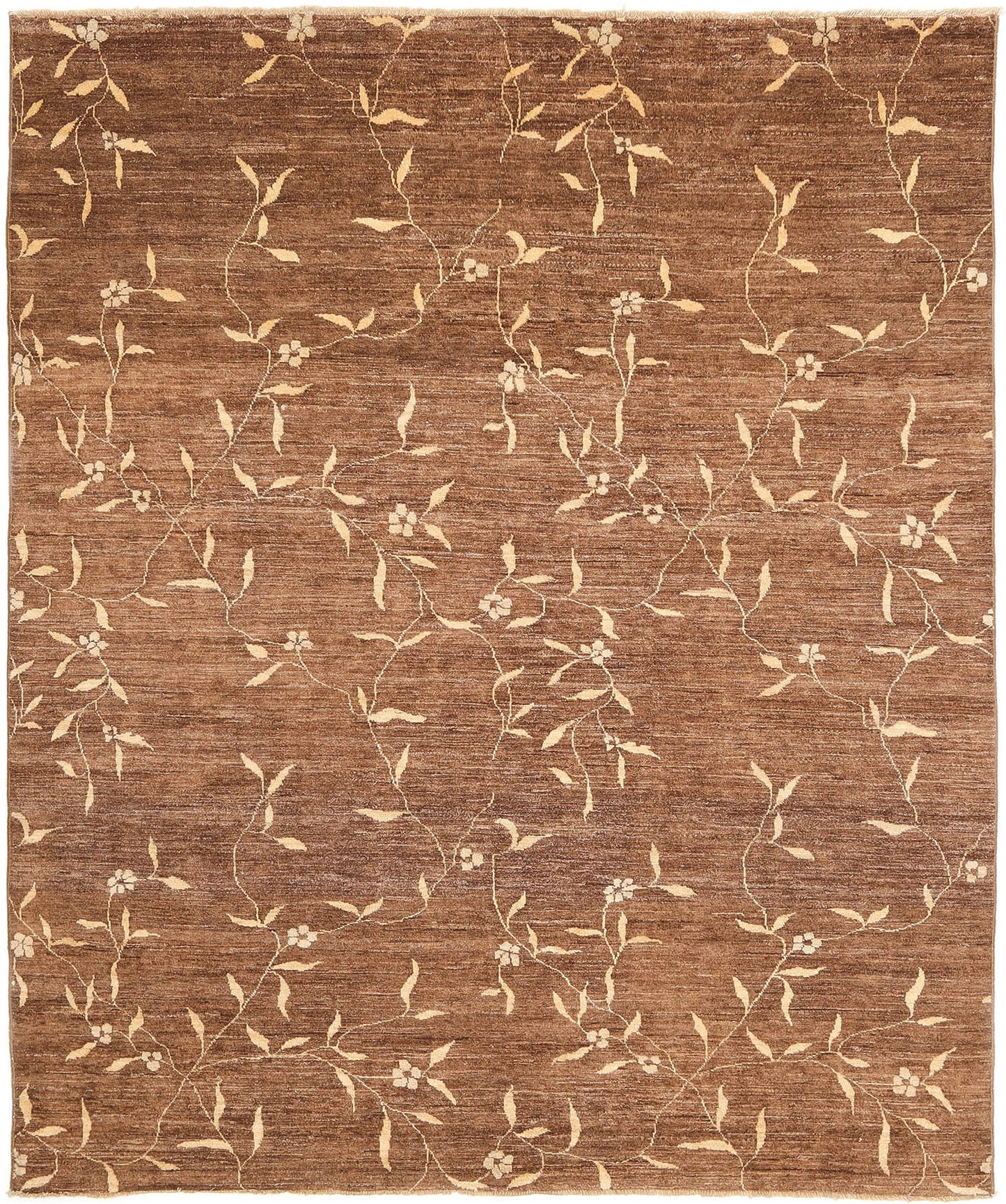 Hand-Knotted Gabbeh Carpet 7'.7" X 9'.7" Tribal, Brown Fine Wool Area Rug 8x10