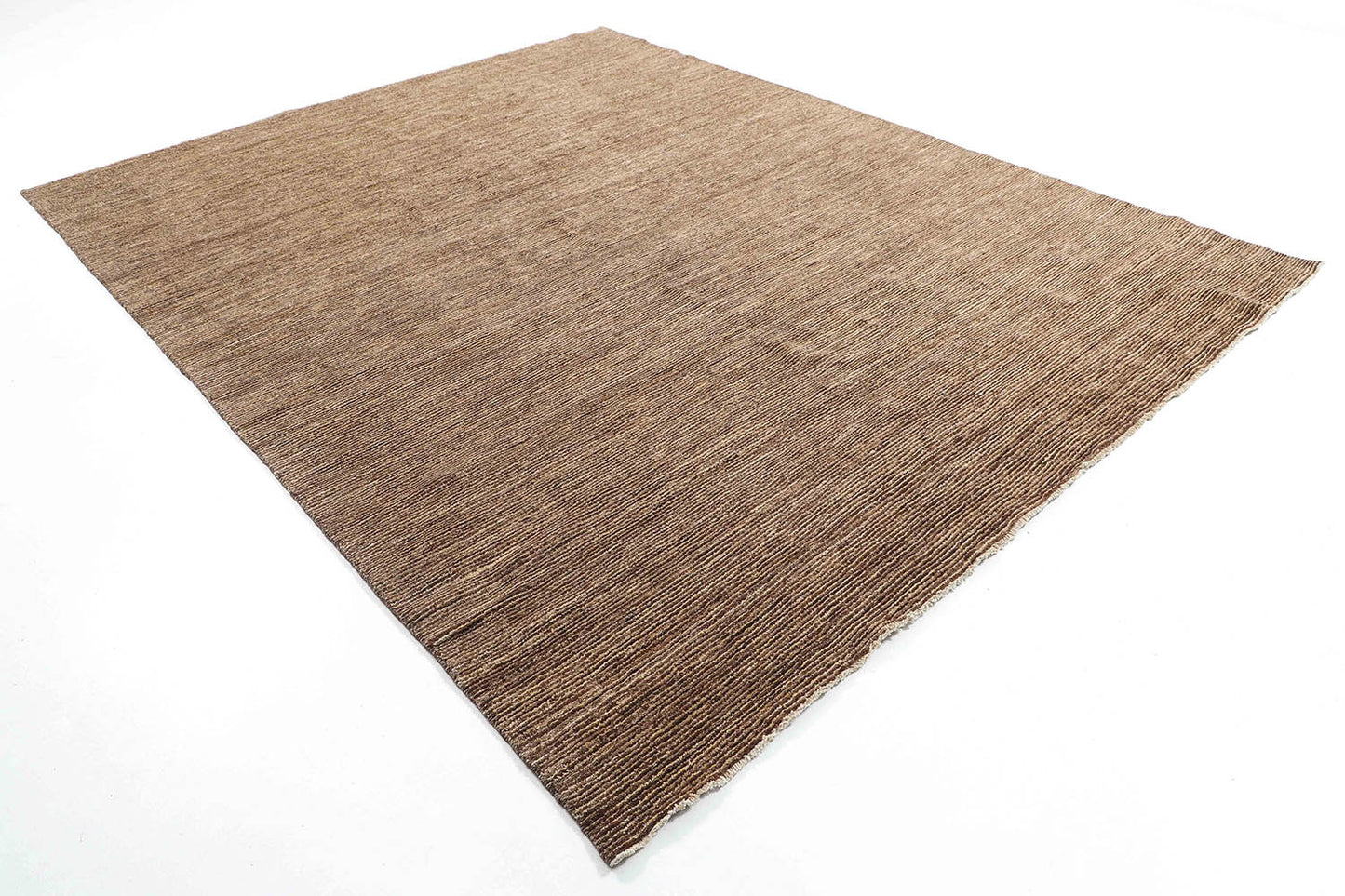 Hand-Knotted Gabbeh Carpet 8' X 11'.2" , Brown Fine Wool Area Rug 8x11